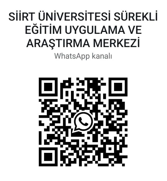 Sürekli Eğitim Uygulama ve Arastırma Merkezi (SIUSEM) WhatsApp Kanalı